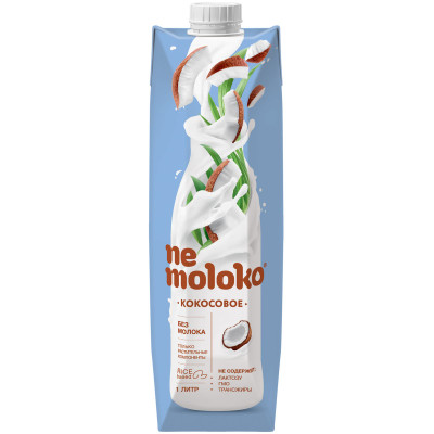 Напиток кокосовый Nemoloko на рисовой основе для питания детей старше 3-х лет, 1л