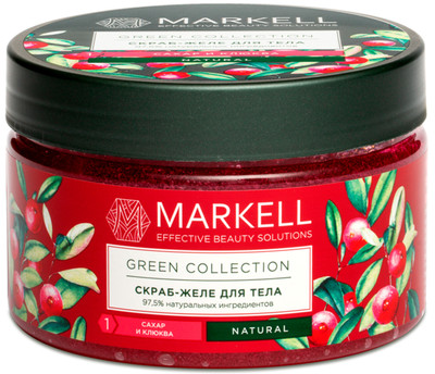 Скраб-желе для тела Markell Green Collection сахар-клюква, 250мл
