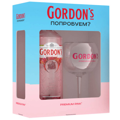 Джин Gordon's Pink в наборе с бокалом, 700мл