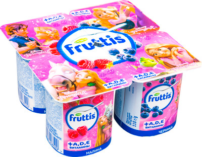 Продукт йогуртный Fruttis Disney малина-черника 2.5%, 110г