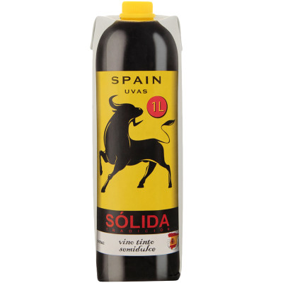 Вино Solida Tradicion красное полусладкое 10-12%, 1л