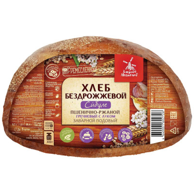 Хлеб Хлебное Местечко Сибуле гречневый с луком, 300г