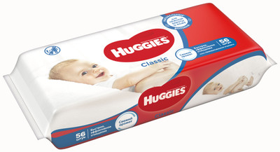 Салфетки влажные Huggies детские многослойные, 56шт