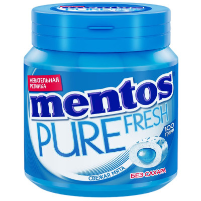 Жевательная резинка Mentos Pure Fresh Свежая мята, 100г