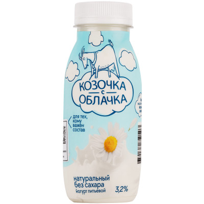 Йогурт Козочка с Облачка натуральный из козьего молока 3.2%, 200мл