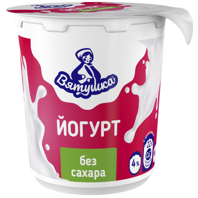 Йогурт Вятушка без сахара 4%, 180г
