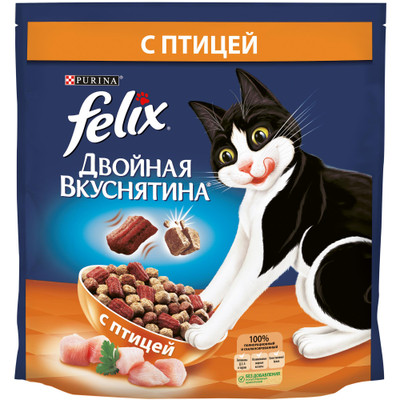 Корм Purina Felix Двойная вкуснятина птица для кошек, 1.5кг