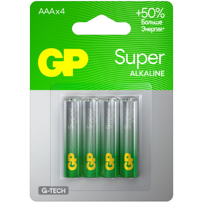 Батарейки GP Super ААА BC 24А, 4шт