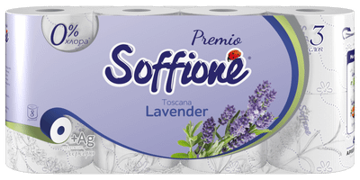 Бумага туалетная Soffione Premio 8шт Toscana Lavender 3 слоя
