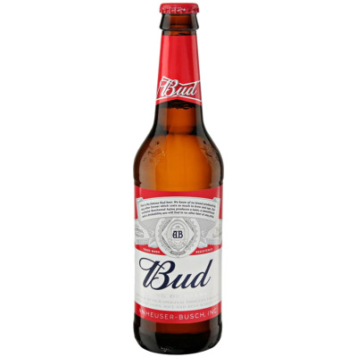 Пиво Bud светлое пастеризованное 5%, 440мл