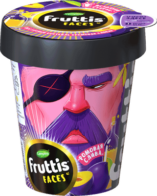 Коктейль йогуртный Fruttis Faces Ромовая слива с соком сливы 2.5%, 265мл