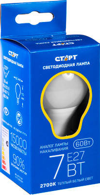 Лампа светодиодная Старт GLS E27 7W30