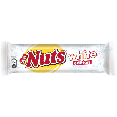 Батончик Nuts покрытая белым шоколадом, 60г