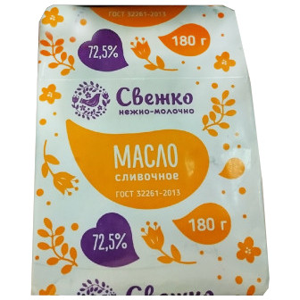 Масло сливочное Свежко Крестьянское 72.5%, 180г