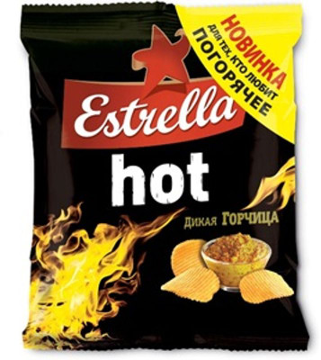 Чипсы картофельные Estrella со вкусом горчицы рифленые, 55г