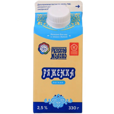 Ряженка Рузское Молоко Рузский 2.5%, 330мл