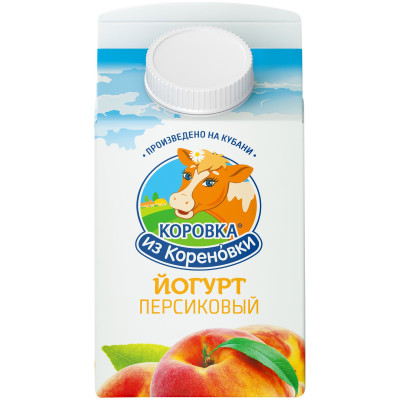 Йогурт Коровка Из Кореновки персиковый 2.1%, 450мл