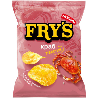 Чипсы Fry’s Зубастый Краб из натурального картофеля, 70г