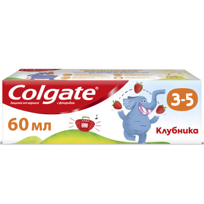 Зубная паста детская Colgate клубника с фторидом 3-5 лет, 60мл