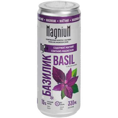 Напиток безалкогольный Magnium базилик газированный, 330мл