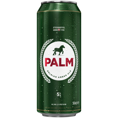 Пиво Palm тёмное фильтрованное 5.2%, 500мл
