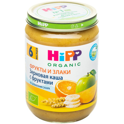 Каша HiPP Зерновая с фруктами с 6 месяцев, 190г