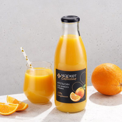 Сок апельсиновый с мякотью Market Collection, 1л