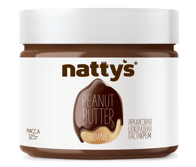 Паста арахисовая Nattys Brownie с какао и мёдом, 325г