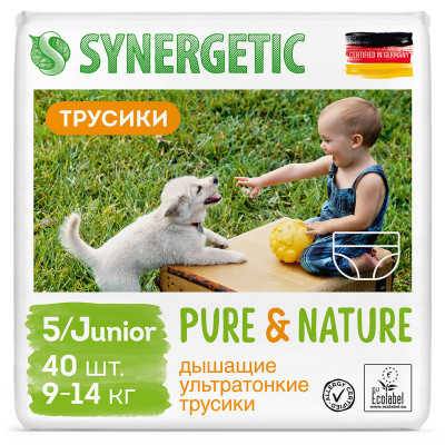 Подгузники-трусики Synergetic Pure&Nature детские дышащие ультратонкие р5, 40шт