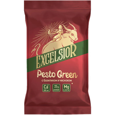 Сыр Excelsior Pesto Green с базиликом и чесноком 45%, 180г