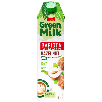 Напиток фундучный Green Milk на соевой основе для питания детей старше 3-х лет, 1л