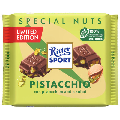 Шоколад молочный Ritter Sport Фисташка, 100г