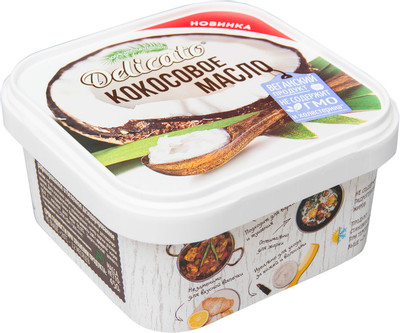 Масло кокосовое Delicato рафинированное дезодорированное отбелённое, 450мл