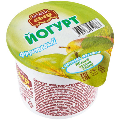 Йогурт Можгасыр Яблоко-груша-злаки с кусочками фруктов 2.5%, 150г