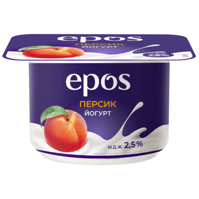 Йогурт Epos густой с персиком 2.5%, 120г