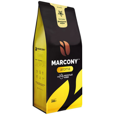 Кофе Marcony Арома жареный молотый вкус французская ваниль, 200г