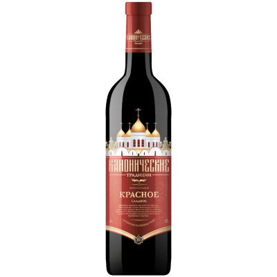 Вино Канонические Традиции Кагор столовое красное сладкое 11.5%, 700мл