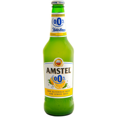 Напиток пивной безалкогольный Amstel Натур Лимон 0%, 450мл