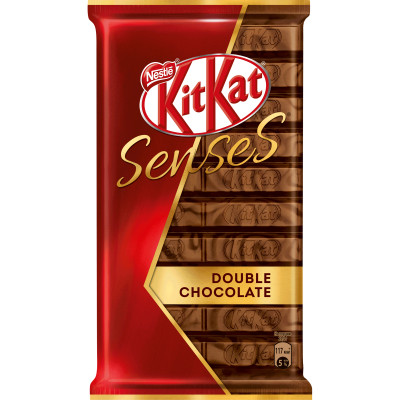 Шоколад молочный и тёмный KitKat Senses Double Chocolate с хрустящей вафлей, 112г