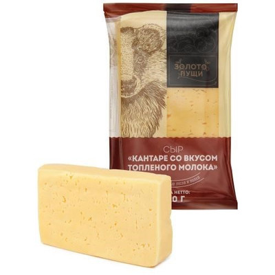 Сыр полутвёрдый Золото пущи Кантаре со вкусом топлёного молока 50%, 200г