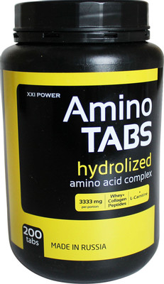 Комплекс аминокислотный XXI Power Amino Tabs для питания спортсменов специальный, 200таб