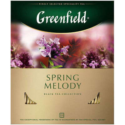 Чай Greenfield Спринг мелоди чёрный в пакетиках, 100х1.5г