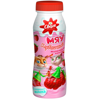 Напиток молочный Мяу со вкусом клубники, 250мл