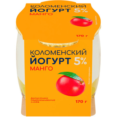 Йогурт Коломенский Манго 5%, 170г