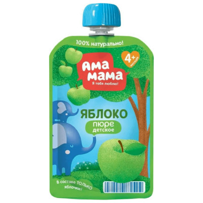 Пюре детское Ама Мама яблоко, 90г