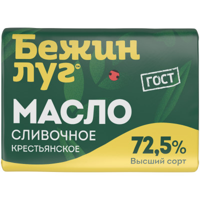 Масло сладко-сливочное Тульский молочный комбинат Крестьянское несолёное 72.5%, 180г
