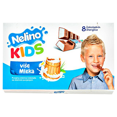Шоколад молочный Nelly Nelino Kids с молочной начинкой, 8x12.5г