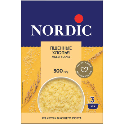 Хлопья пшенные Nordic, 500г