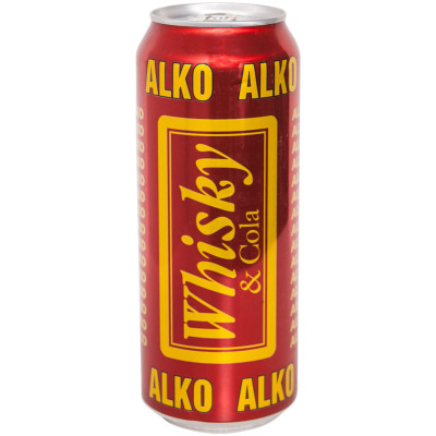 Напиток пивной Alko со вкусом виски-кола осветлённый 6.9%, 500мл