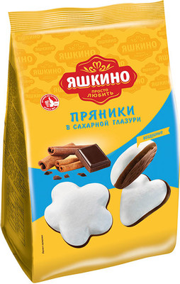Пряники Яшкино в сахарной и шоколадной глазури, 350г
